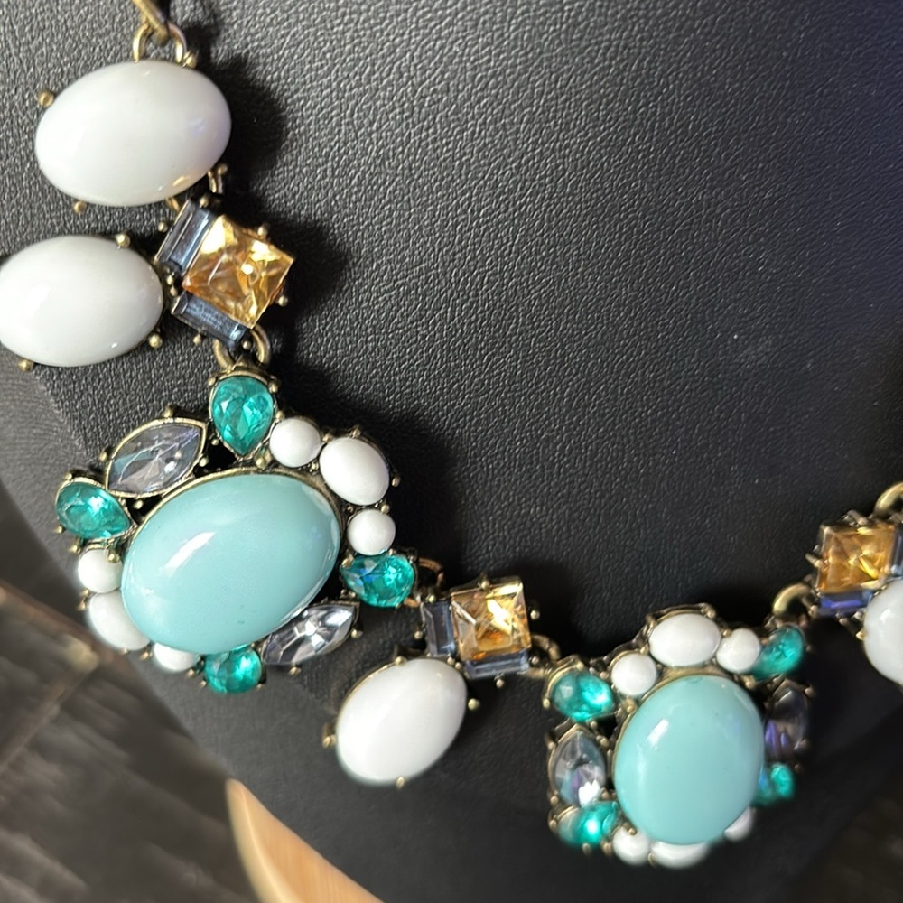 Sugarfix by Baublebar Statement Necklace Blue White Aqua - Picture 2 of 6